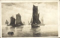 VINTAGE POSTCARD Fantasy Living room 1904 Mardotte de Quivieres Boats of sin