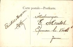 VINTAGE POSTCARD With the feeding trough Horse