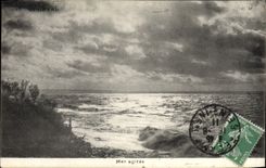 VINTAGE POSTCARD Sea agitee