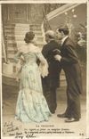 VINTAGE POSTCARD the meeting a glance a flash a magic shiver Woman