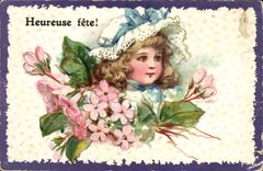 VINTAGE POSTCARD Happy Festival Child