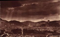 VINTAGE POSTCARD Heavy Overall picture Of the City the Castle And the Basilica