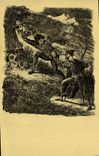 VINTAGE POSTCARD Delacroix Paris National library Cabinet Of the Prints Faust and Mephistopheles in the mountains Harz Devil