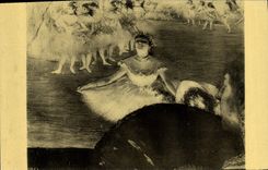 VINTAGE POSTCARD Degas Dancer Greeting On the Scene