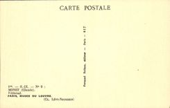 VINTAGE POSTCARD Monet Vetheuil Paris Museum of Louvre