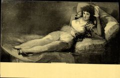 VINTAGE POSTCARD Goya there Lucientes Madrid Museum Of Prado the Maja habillee