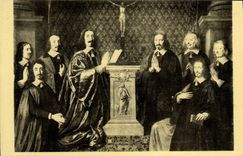 VINTAGE POSTCARD Champaigne Paris Museum Of Louvre the Provost of the merchants and aldermen of the town of Paris