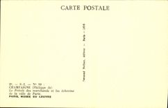 VINTAGE POSTCARD Champaigne Paris Museum Of Louvre the Provost of the merchants and aldermen of the town of Paris