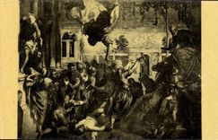 VINTAGE POSTCARD Tintoret Venice Academy Of Beautiful arts the miracle of Marc Saint