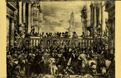 VINTAGE POSTCARD Veronese the Wedding at Cana Paris Museum Of Louvre