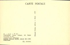 VINTAGE POSTCARD Veronese the Removal Of Europe Venice Ducal Palate Room Of Anticollege