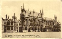 CPA Bruges La Justice De Paix l'Hotel De Ville Et La Basilique Du St Sang