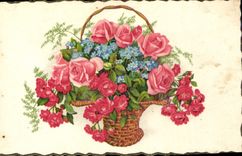 CPA Fantaisie Fleurs 