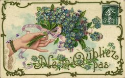 CPA Fantaisie Fleurs Main