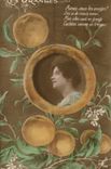 VINTAGE POSTCARD Fantasy Flowers Woman Orange Oranges