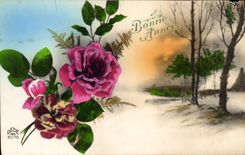 CPA Fantaisie Fleurs 