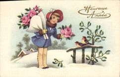 CPA Fantaisie Fleurs Enfant