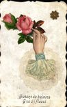 VINTAGE POSTCARD Brodee Fantasy Flowers Hand