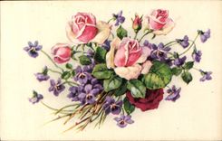 CPA Fantaisie Fleurs