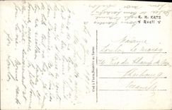 VINTAGE POSTCARD Fantasy Flowers Rose Woman Hairy Soldier Miliaria