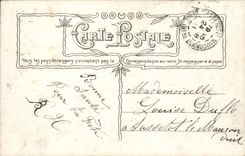 VINTAGE POSTCARD Fantaisie Flowers Horseshoe