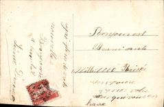 VINTAGE POSTCARD Fantasy Language of the Flowers Rose Marguerite Houx GUI Thought Lilac Ivy Heart