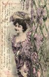 VINTAGE POSTCARD Fantasy Woman Language of the Flowers