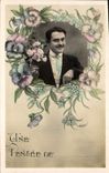 CPA Fantaisie Fleurs Homme