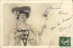 CPA Fantaisie Fleurs Femme Mam zelle Printemps