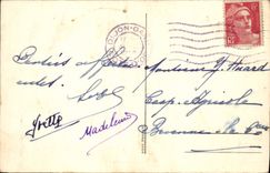 VINTAGE POSTCARD Fantaisie Flowers Horseshoe