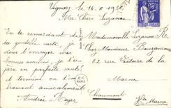 VINTAGE POSTCARD Fantaisie Flowers Horseshoe