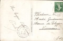 CPA Fantaisie Fleurs Drapeau Oiseau