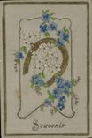 VINTAGE POSTCARD Fantaisie Flowers Horseshoe