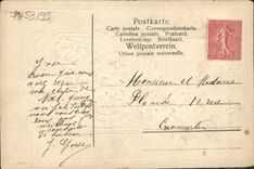 VINTAGE POSTCARD Fantaisie Flowers Horseshoe