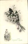 CPA Fantaisie Fleurs Muguet Femme Enfant