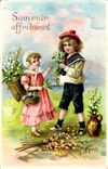 CPA Fantaisie Fleurs Muguet Enfants
