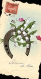 CPA Fantaisie Fleurs Muguet Fer a cheval