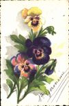 Flores de la fantasía de la POSTAL de la VENDIMIA