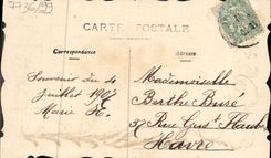 Flores de la fantasía de la POSTAL de la VENDIMIA