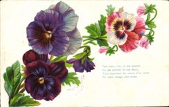 Flores de la fantasía de la POSTAL de la VENDIMIA