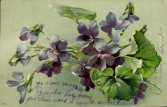 Flores de la fantasía de la POSTAL de la VENDIMIA