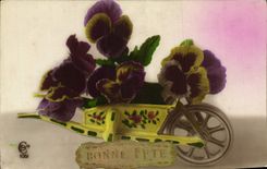 Flores de la fantasía de la POSTAL de la VENDIMIA