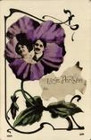 VINTAGE POSTCARD Fantasy Flowers Woman