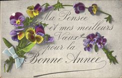 Flores de la fantasía de la POSTAL de la VENDIMIA