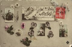 CPA Fantaisie Fleurs enfant Homme