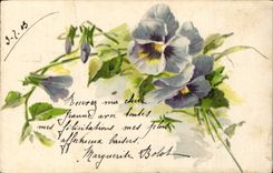 Flores de la fantasía de la POSTAL de la VENDIMIA