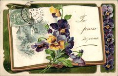 Flores de la fantasía de la POSTAL de la VENDIMIA