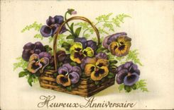 Flores de la fantasía de la POSTAL de la VENDIMIA