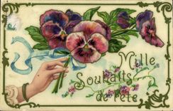 Flores de la fantasía de la POSTAL de la VENDIMIA