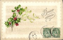 Flores de la fantasía de la POSTAL de la VENDIMIA